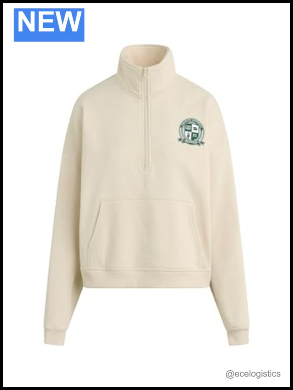 Favorite Daughter Coaches Half Zip Jacket Ivory Cotton